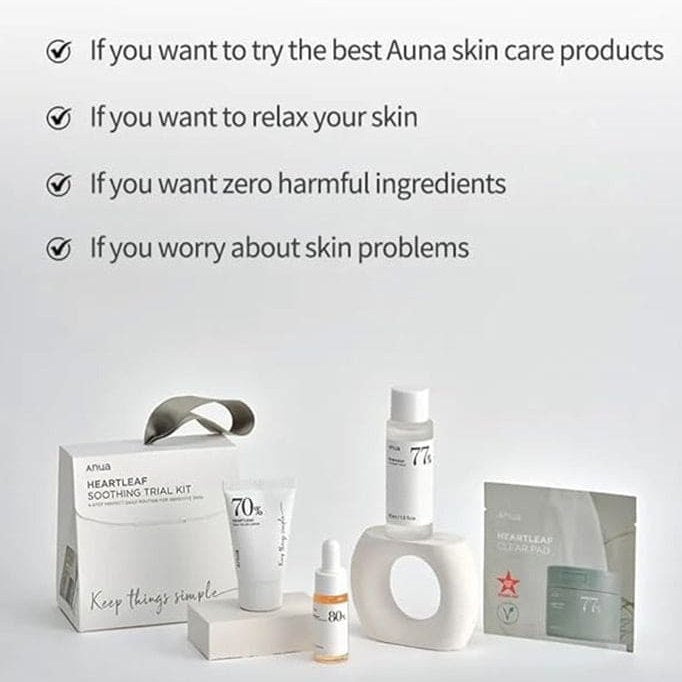 Anua Heartleaf 4-Step Daily Soothing Skincare Trial Kit