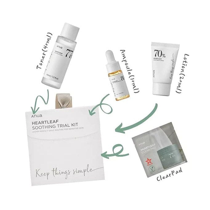 Anua Heartleaf 4-Step Daily Soothing Skincare Trial Kit