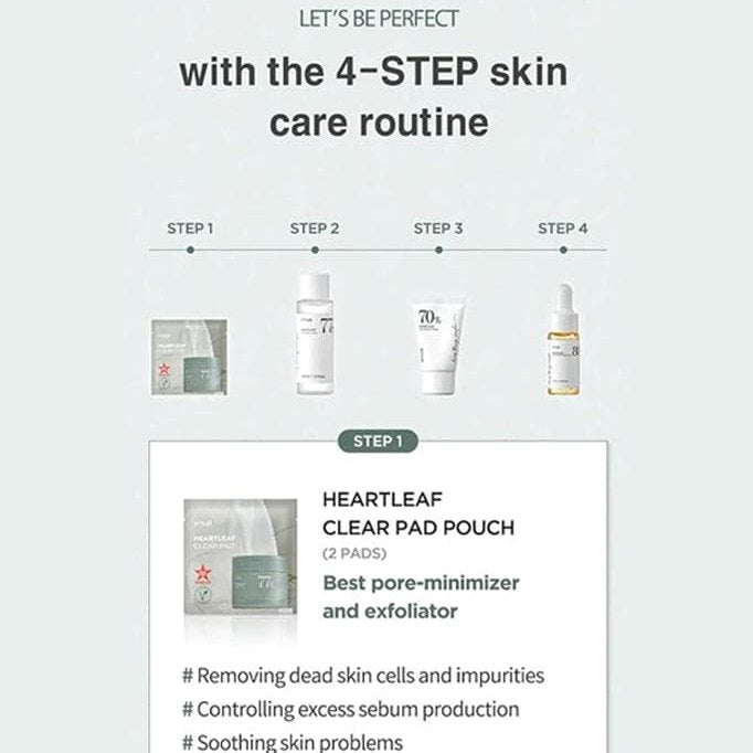 Anua Heartleaf 4-Step Daily Soothing Skincare Trial Kit