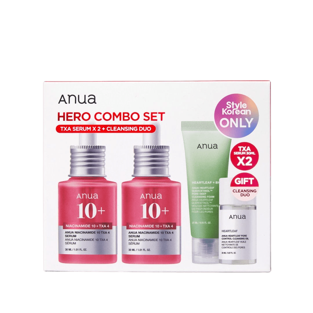 Anua Heartleaf Pore Control Cleansing Oil and TXA Dark Spot Correcting Serum Combo Set
