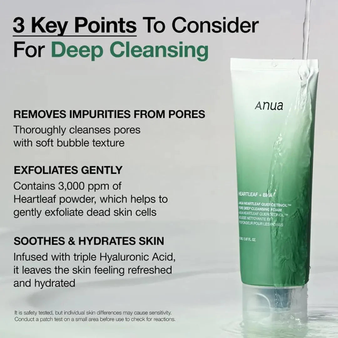 Anua Heartleaf Pore Control Cleansing Foam Super Value Set - 2 Full Size Bottles + Bonus Mini