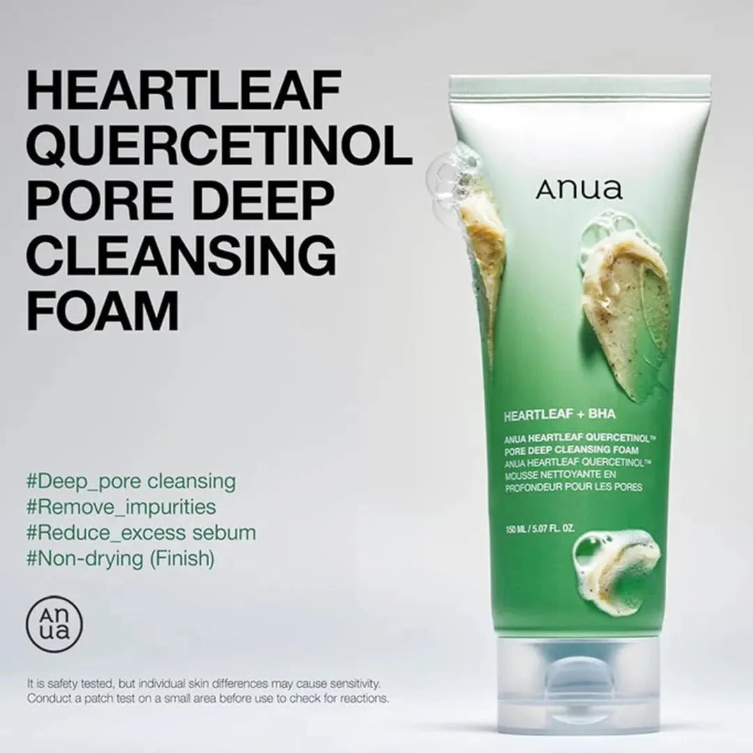Anua Heartleaf Pore Control Cleansing Foam Super Value Set - 2 Full Size Bottles + Bonus Mini