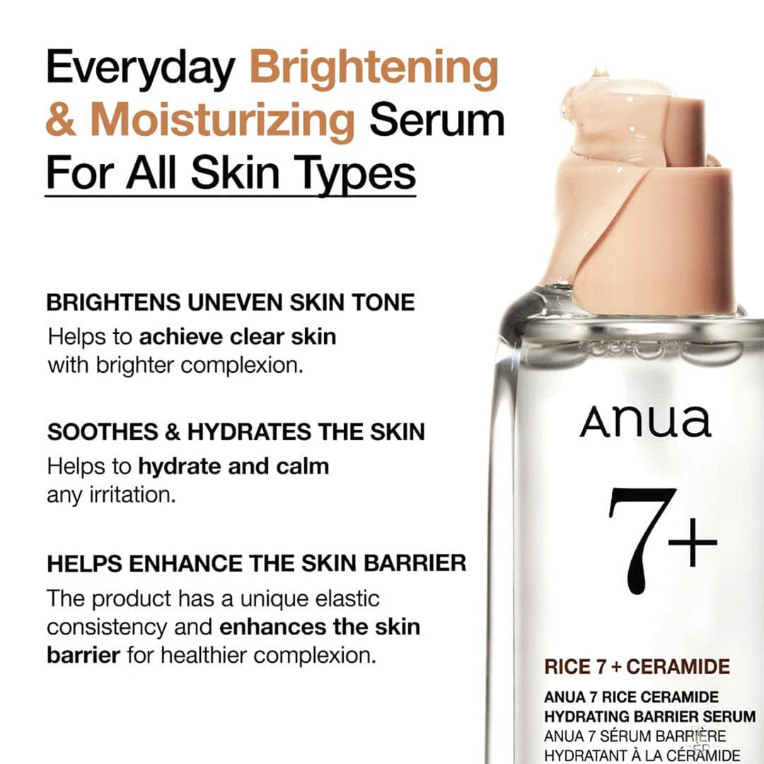 Anua Rice Ceramide 7 Hydrating Barrier Serum - 50ml - Deep Moisturizing Facial Treatment