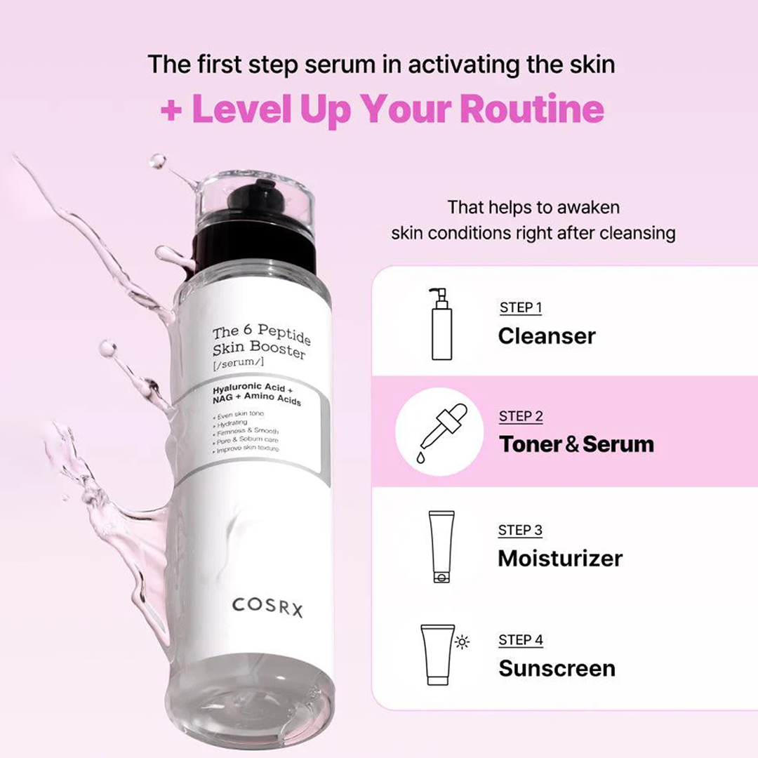 The 6 Peptide Skin Booster Serum - Anti-Aging and Hydrating Facial Treatment