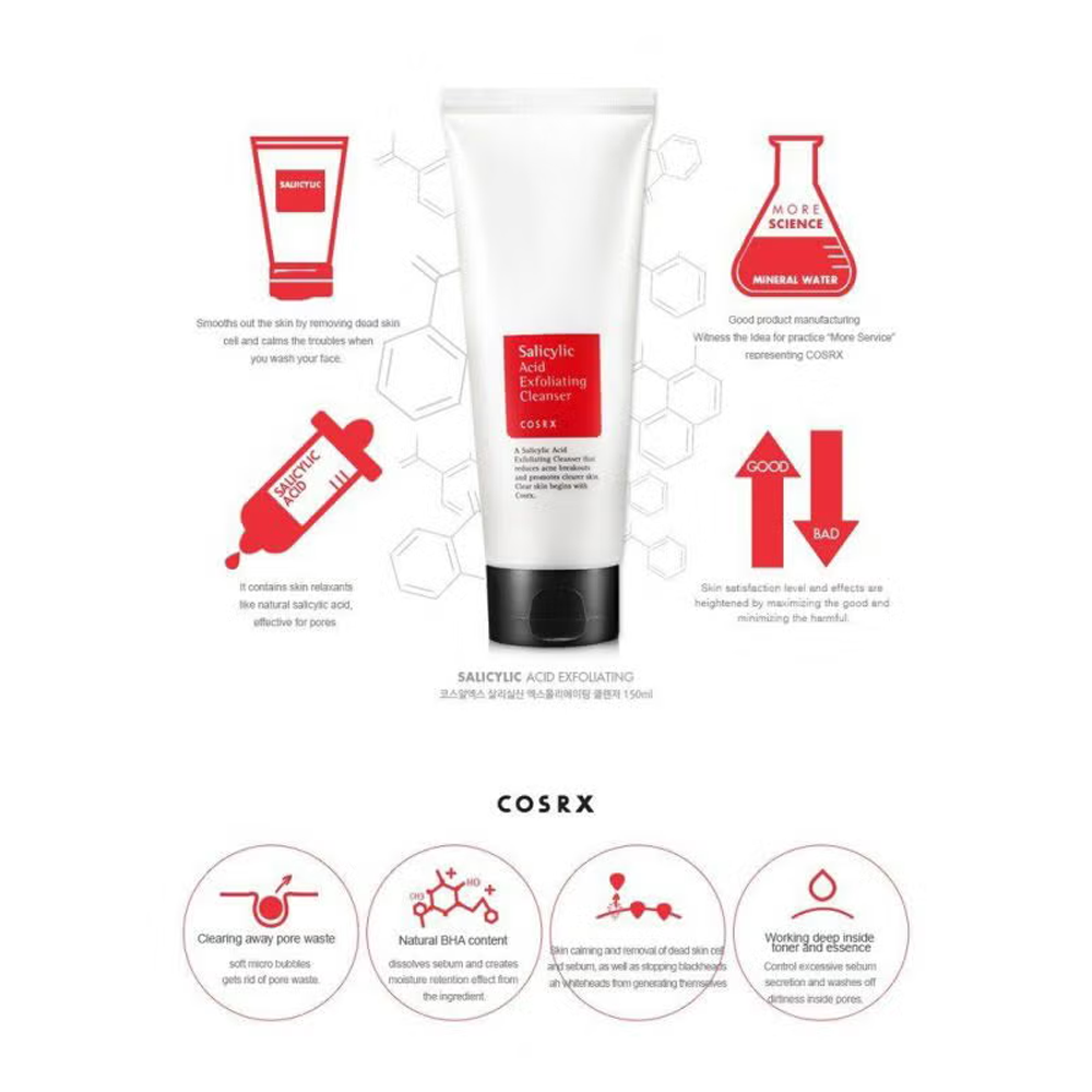COSRX Salicylic Acid Daily Gentle Cleanser for Acne-Prone Skin