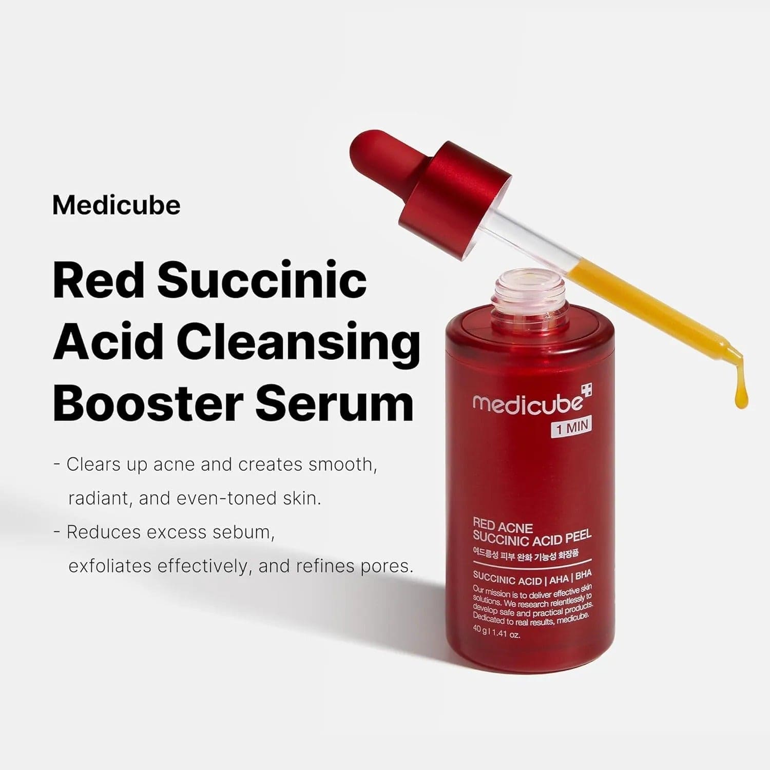 Medicube 1-Minute Red Acne Succinic Acid Chemical Peel Exfoliator - 40g