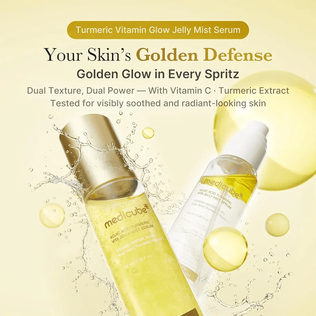 Medicube Kojic Acid and Turmeric Vita Jelly Mist Serum - 100ml Brightening Facial Spray