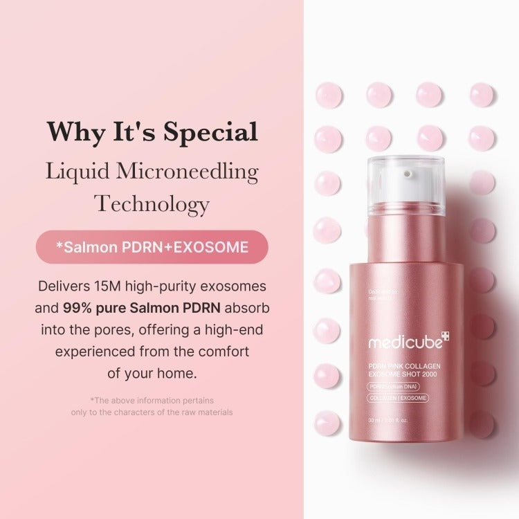 Medicube PDRN Pink Collagen Exosome Shot 7500 - 30ml Anti-Aging Facial Serum