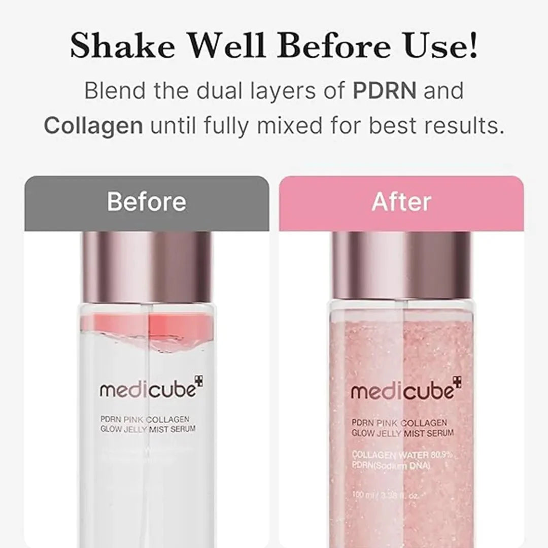 Medicube PDRN Pink Collagen Glow Jelly Mist Serum - 100ml - Hydrating and Firming Facial Spray