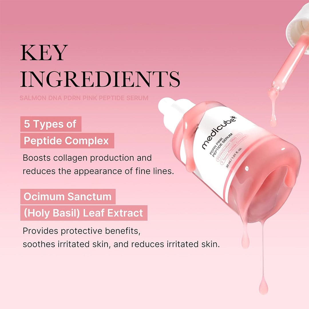 Medicube PDRN Pink Peptide Serum - 30ml - Anti-Aging and Skin Rejuvenation Treatment