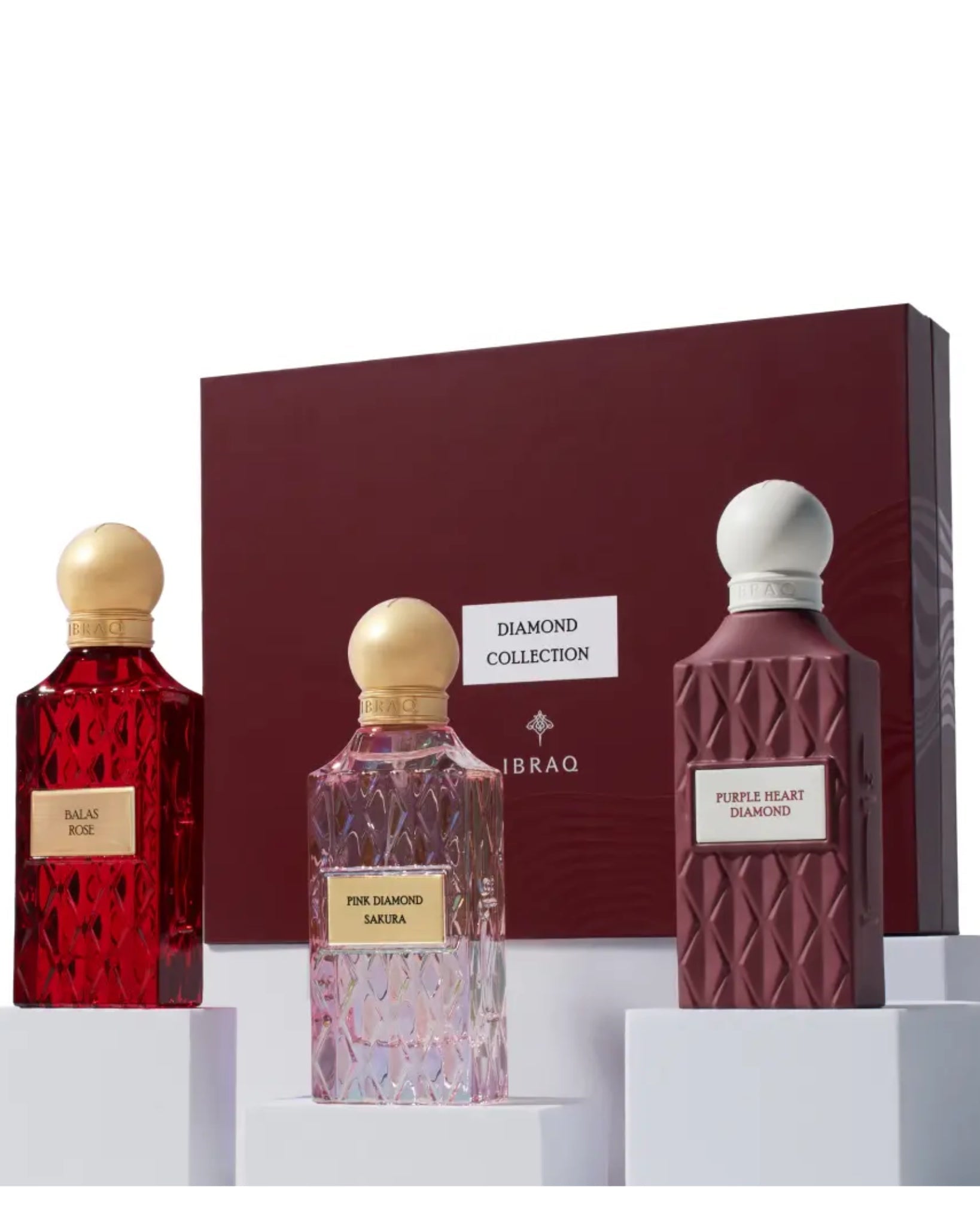Ibrahim Al Qurashi Maroon Diamond Fragrance Gift Set